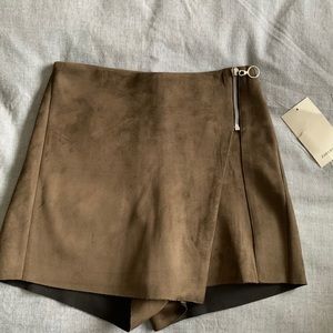 Zara brown suede skort